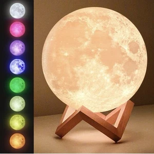 3D Moon Shaped Light, Hot Bedroom Globe Nightlight LED, Gift For Space Decor - Picture 1 of 8