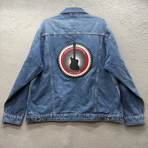Vintage Hard Rock Cafe Atlantic City Blue 100% Cotton Denim Trucker Jacket XL - Bild 1 von 16