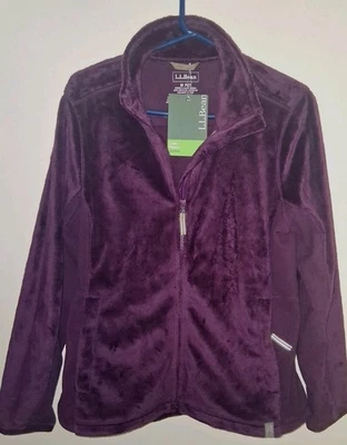 LL Bean Purple Full Zip Luxe Fleece Jacket Women’s Size Medium Petite NWT - Image 1 of 2