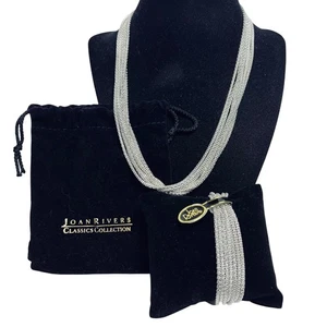 Joan Rivers 7 Strang Silber Ton Popcorn Seil Kette Halskette und Armband (6018) - Bild 1 von 11