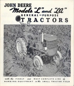 1941 JOHN DEERE BROCHURE "Models L & LA Tractors" VG LOTS OF PHOTO GRAPHICS - Picture 1 of 24