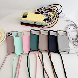 Phone Case With Lanyard For iPhone 17 Pro Max Air 16 15 14 13 12 Silicone Cover - Picture 1 of 24