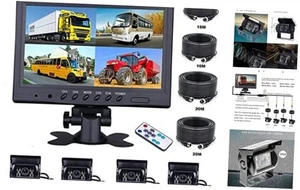 Vehicle Backup Camera 9 Inch 4 Split Monitor+ 4 Cameras with Front & Rear - Picture 1 of 7