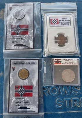 Four Nice WWII German Coins Third Reich, One is Silver. - Image 1 of 4