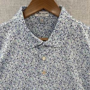 Peter Millar Sommer Komfort Golf Polo Shirt Large blau Limonade Eistee Getränke - Bild 1 von 15