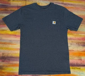 ⭐Mens Carhartt T Shirt Top Short Sleeve Orignal Fit Heavyweight Workwear Blue S - Picture 1 of 7