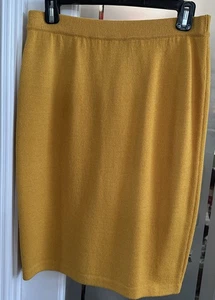 Falda lápiz tejida Santana colección ST. JOHN amarillo oscuro talla 2 XSmall - Imagen 1 de 5