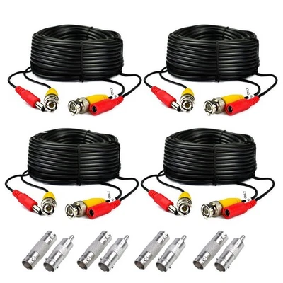 ISMART-CABLE 4 X 125Ft Video&Power Cable for Night Owl HD CCTV Security Camera Wire