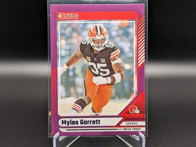 2024 Panini Donruss MYLES GARRETT #115 Purple Press Proof Cleveland Browns - Image 1 of 2
