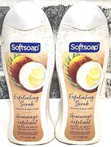 Sapone morbido burro di cocco profumo esfoliante scrub lavaggio corpo lotto/2-bottiglie da 20 once - Foto 1 di 6