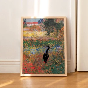 Berühmtes Gemälde Poster - Lustiges Katzenposter Wandbild - Unikat Katzenliebhaber Geschenk - Bild 1 von 5