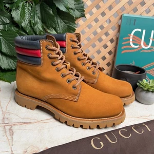 Authentic Gucci Marland Combat Boots Nubuck Timberland women`s 9.5 US or 39 EUR - Picture 1 of 7