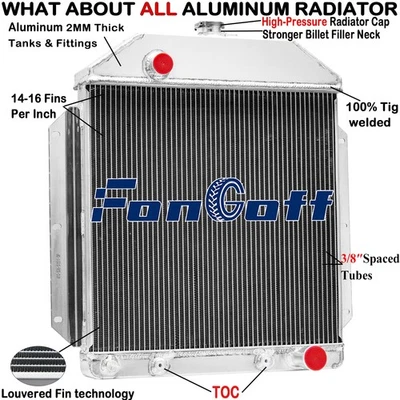 4ROW Radiator Fits 1949-1953 Ford Country Squire Sedan Chevy Engine 3.5L-4.2L/V8 Foto 1 de 4
