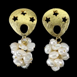 925 Sterling Silver Earrings Baroque Pearl 7x5mm Natural Jewelry - Picture 1 of 14