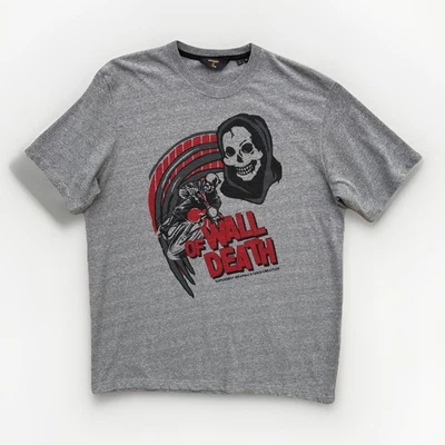 Superdry Wall of Death Graphic T-Shirt Men’s XL Grey Moto Biker Tee - Image 1 of 4