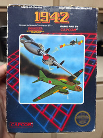 1942 NES GAME W BOX & 5 SCREWS VERY RARE! NINTENDO VIDEO GAME CAPCOM TESTED