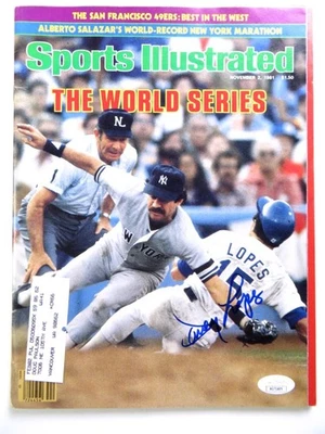 Davey Lopes Autographed Magazine Sports Illustrated 1981 Dodgers JSA AG71405 - Image 1 of 4