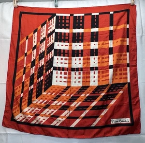 Pierre Cardin Paris De Colección Mujer Bufanda Multicolor Estampado Geométrico Enrollado a Mano 32" - Imagen 1 de 7