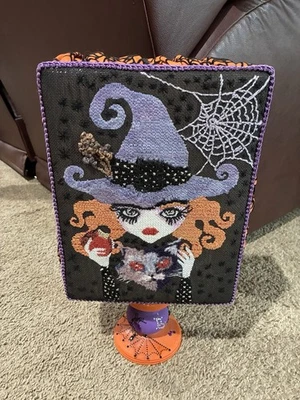 Sandra Vargas Ruth Schmuff Witch Maelba Needlepoint HandPainted Canvas Finished - Image 1 of 4