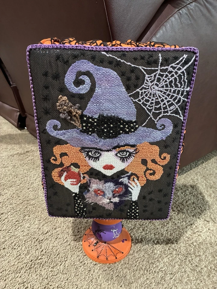 Sandra Vargas Ruth Schmuff Witch Maelba Needlepoint HandPainted Canvas Finished - Image 1 of 4