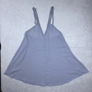 Brandy Melville Top Abito OS Acciaio Blu Swing Svasato Spaghetti Spalline Scollo a V - Foto 1 di 20