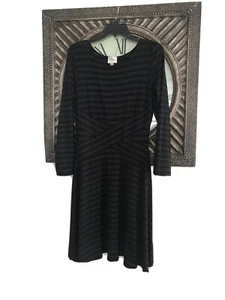 Beige By ECI Women Dress Black/Gray Stretch Long Sleeves Size Large - Picture 1 of 6