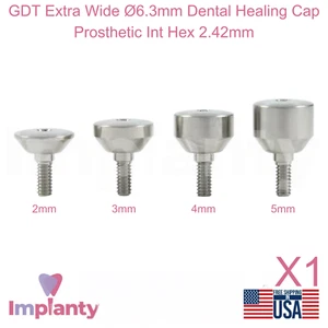 GDT extra breite Ø6,3 mm Zahnheilkappe Prothetik Titan Int Sechskant 2,42 mm - Bild 1 von 4