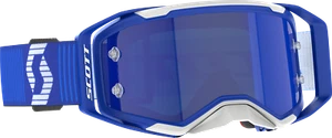 SCOTT PROSPECT 2.0 MOTORCYCLE MX GOGGLES BLUE/WHITE W/ BLUE CHROME WORKS LENS - Picture 1 of 3