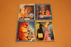 Lot 4 New Disney Blu-Rays Beauty & the Beast, Lady & the TRamp, Lion King, Sleep - Picture 1 of 2