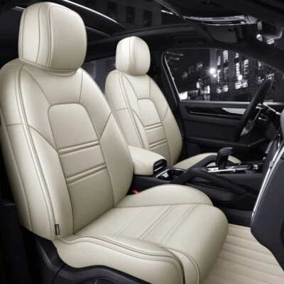 MOTOPTES 定制汽车皮革座垫 适用于 2005 - 2023 PORSCHE CAYENNE EV 前后部 — 第 1/4 张图片