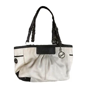 Bolso de hombro plisado de cuero blanco Coach East West Gallery - Imagen 1 de 11