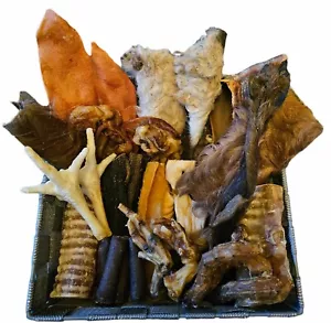 **Bargain Box 1 ** NATURAL VARIETY TREATS FOR DOGS CHEWS GIFT BOX Cow Ears Beef - Picture 1 of 3
