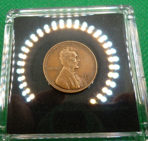 1931-S  Lincoln Cent #M10-31-S Beautiful  Coin Rare Key Date  in Display Case Cover