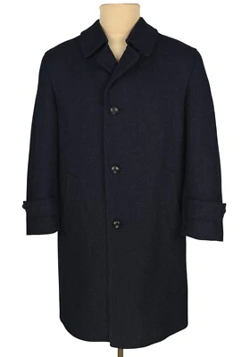 Vintage Steinbock Gold Moon Mens Navy Wool Coat Overcoat Size EU 46 / US 36 (S) - Image 1 of 4