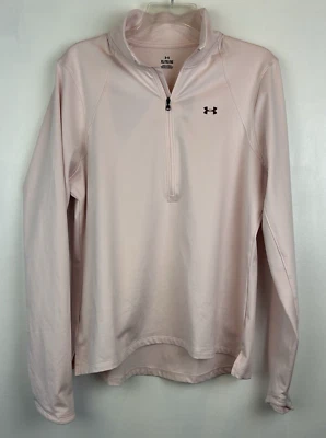 Moletom Under Armour feminino XL pulôver 1/4 zíper roupa ativa rosa casual - Imagem 1 de 4