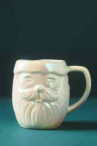 ANTHROPOLOGIE PEARLY IVROY MERRY LUSTER SANTA STONEWARE MUG CHRISTMAS NEW COFFEE - Picture 1 of 2