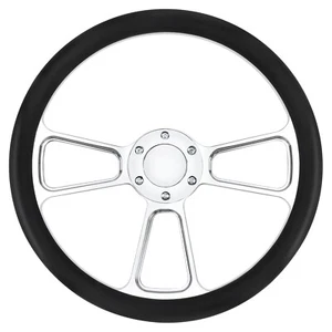 Volante de carreras universal SOLCHEN 6 agujeros plata aluminio 3 radios con botones de bocina - Imagen 1 de 6