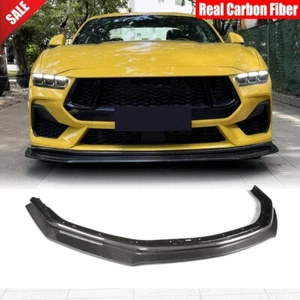 For Ford Mustang Standard 2024UP Real Carbon Front Bumper Lip Spoiler Splitters - Picture 1 of 14