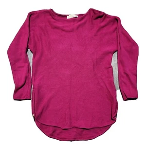 Michael Kors Tunic Sweater Shirt Size Small Hot Pink Knit Top Side Zip Fashion - Picture 1 of 7
