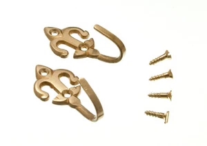 New 100 X Curtain Tie Hold Backs Fleur De Lys Solid Brass 55 X 20 X 25mm - Onest - Picture 1 of 1