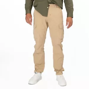 Joules Mens Trousers Cargo Beige Penington Cigar Pockets Zip Lightweight Casual - Picture 1 of 11