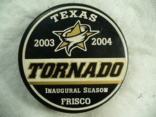 NAHL Texas Tornado '03-04 Inaugural Season Ringed Logo Hockey Puck Collect Pucks