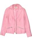 VINTAGE Womens Leather Jacket UK 10 Small Pink Leather AW08