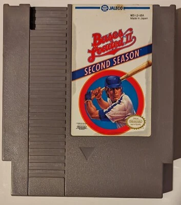NES Bases Loaded 2 II Baseball Second Season Nintendo Cart Cleaned & Tested Used - Image 1 of 2
