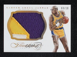 2013-14 Panini Flawless Patch Gold /10 Kareem Abdul-Jabbar #45 Patch HOF