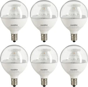 LED G16.5 Clear Bulb 7W (60W Eqv) E12 Candelabra Base, 4000K Cool White - 6 Pack - Picture 1 of 1