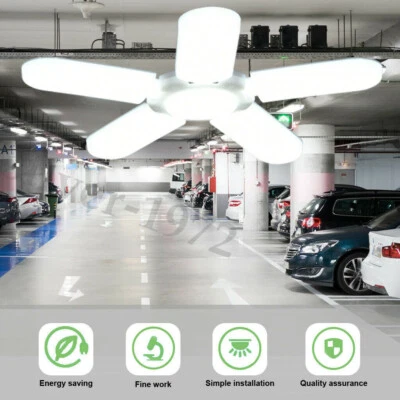 6000000LM LED Garage Lights Super Bright Work Ceiling Lights Deformable Bulb WD - Image 1 of 4