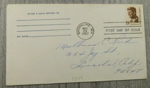 First Day Of Issue Brookline MA 1967 John F Kennedy Stamp Posted Envelope Cover - Picture 1 of 5