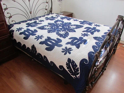 Colcha hawaiana 100% acolchada a mano/aplicada a mano colcha completa/queen 80x80 nueva Foto 1 de 3