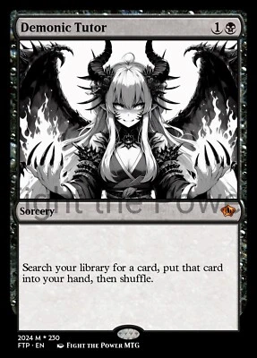 Demonic Tutor Anime Style Card For EDH and Playtest - Image 1 of 3